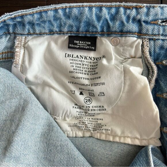 BLANKNYC The Baxter Rib Cage Straight Jeans in Bloom Size 28 NEW - Picture 12 of 16